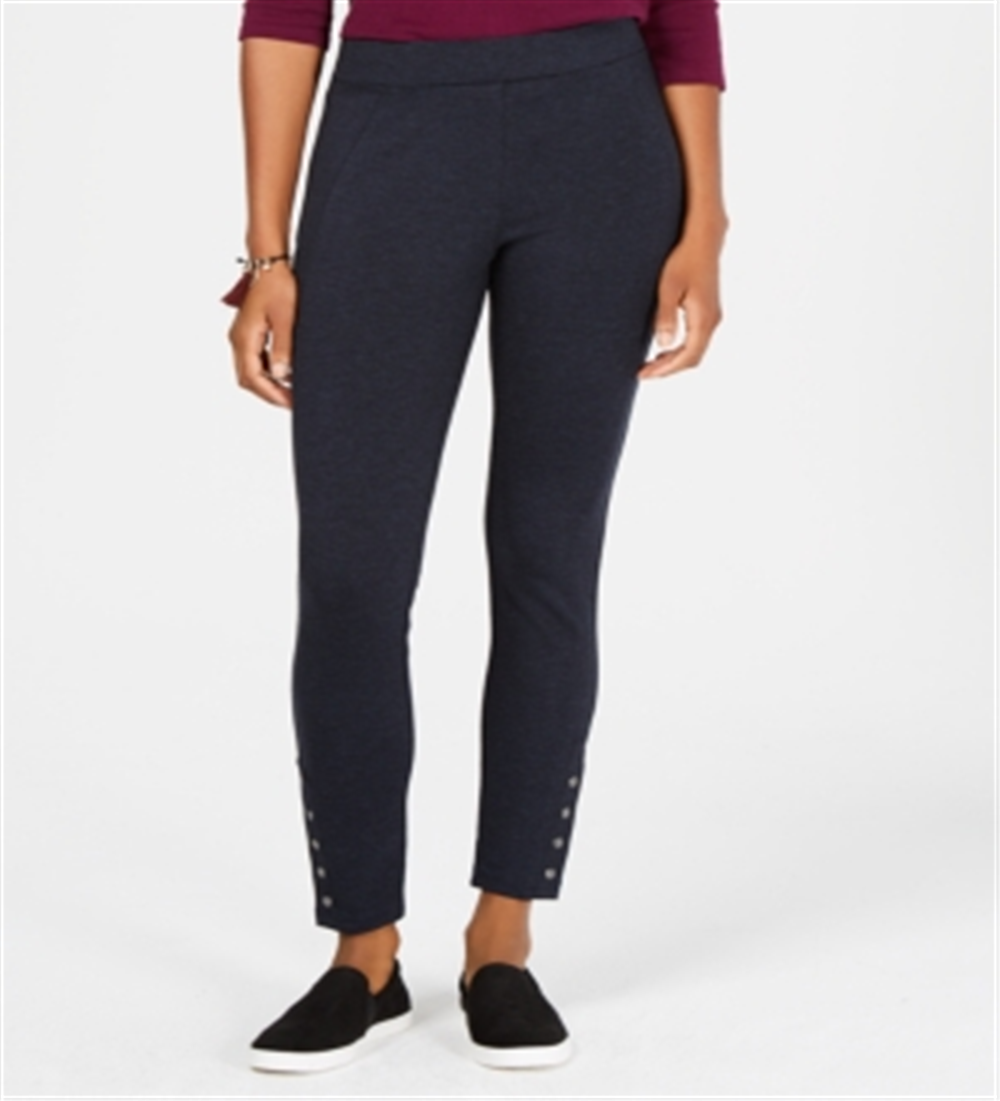 Leggings femininas de malha ponte com bainha ajustável Style &amp; Co, azul, tamanho XS