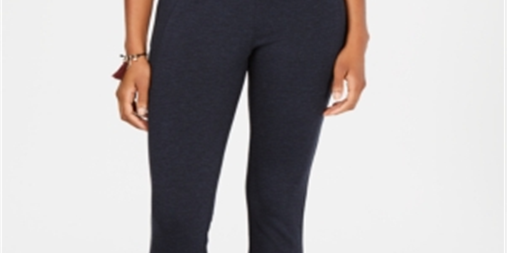 Leggings femininas de malha ponte com bainha ajustável Style &amp; Co, azul, tamanho XS