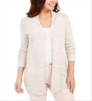 Suéter feminino Charter Club com bainha curva, bege, tamanho grande