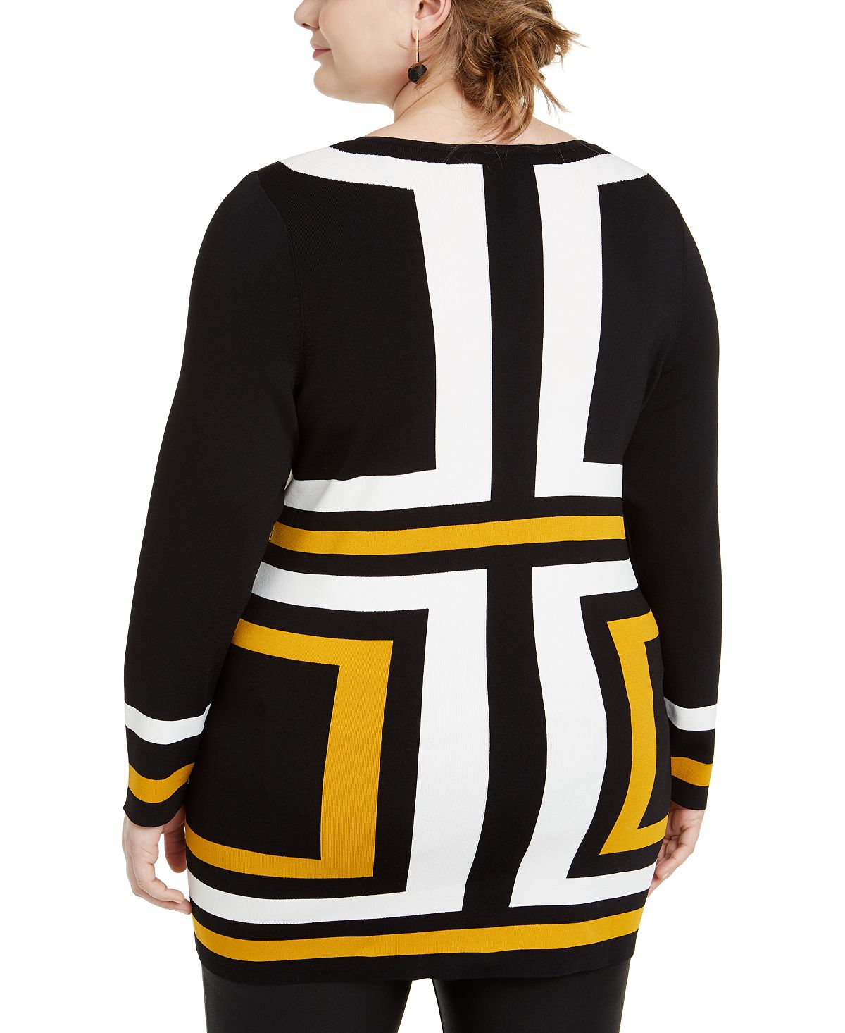 Túnica Plus Colorblock Feminina INC - Preta Tamanho -0X