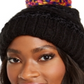 Gorro listrado com vários pompons de chenille feminino da INC International Concepts, preto, tamanho único