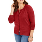 Cardigan feminino de manga comprida com botões frontais Charter Club, vermelho, tamanho 2XL