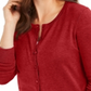 Cardigan feminino de manga comprida com botões frontais Charter Club, vermelho, tamanho 2XL