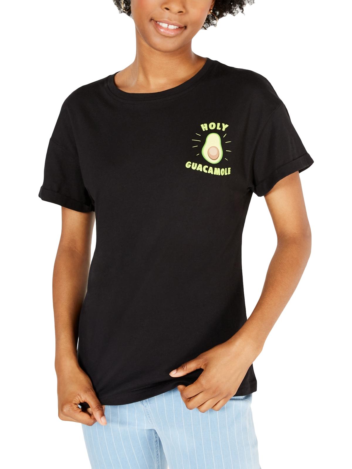 Camiseta Rebellious One Feminina Júnior Holy Guacamole Algodão Gráfico Preto Tamanho Grande