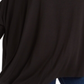Blusa assimétrica plus size com decote canoa e manga comprida Ny Collection, preta, tamanho 2X