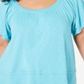Blusa estilo &amp; co plus com mangas bufantes e bainha oscilante, água doce, preta, tamanho XS