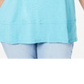 Blusa estilo &amp; co plus com mangas bufantes e bainha oscilante, água doce, preta, tamanho XS