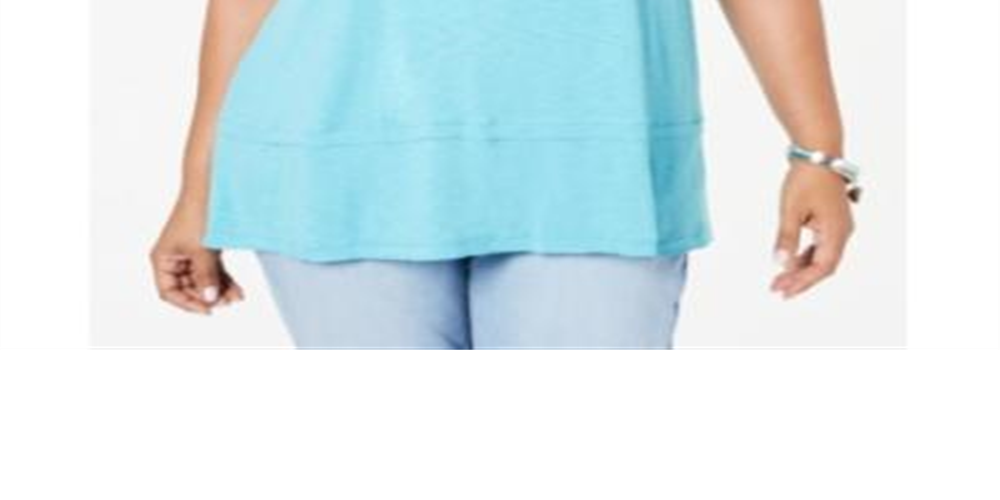 Blusa estilo &amp; co plus com mangas bufantes e bainha oscilante, água doce, preta, tamanho XS