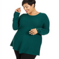 Suéter Alfani Plus Size com detalhes canelados e botões de pressão, cor esmeralda verdadeira, tamanho 2X