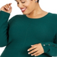 Suéter Alfani Plus Size com detalhes canelados e botões de pressão, cor esmeralda verdadeira, tamanho 2X