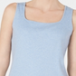 Karen Scott Blusa Feminina Gola Quadrada Algodão Azul Claro Mesclado Tamanho G