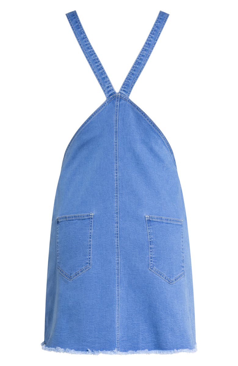 City Chic Feminino Trendy Plus Size Denim Pinafor Light Denim Tamanho 18W