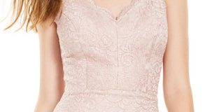 Vestido de festa feminino Morgan &amp; Co com alças finas brilhantes, decote em V acima do joelho, bodycon, rosa, tamanho 11