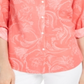 Camisa feminina Charter Club Artful Paisleys estampada em mistura de linho vermelha tamanho pequeno