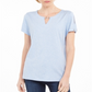 Camiseta feminina Karen Scott Keyhole azul tamanho pequeno
