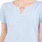 Camiseta feminina Karen Scott Keyhole azul tamanho pequeno