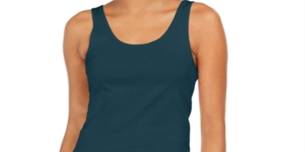 Regata feminina Style &amp; Co verde couve escuro tamanho XS
