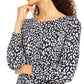 Vestido feminino Jessica Howard Petites MIDI estampado na altura do joelho, preto/marfim, tamanho 4 P