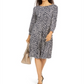 Vestido feminino Jessica Howard Petites MIDI estampado na altura do joelho, preto/marfim, tamanho 4 P