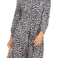 Vestido feminino Jessica Howard Petites MIDI estampado na altura do joelho, preto/marfim, tamanho 4 P