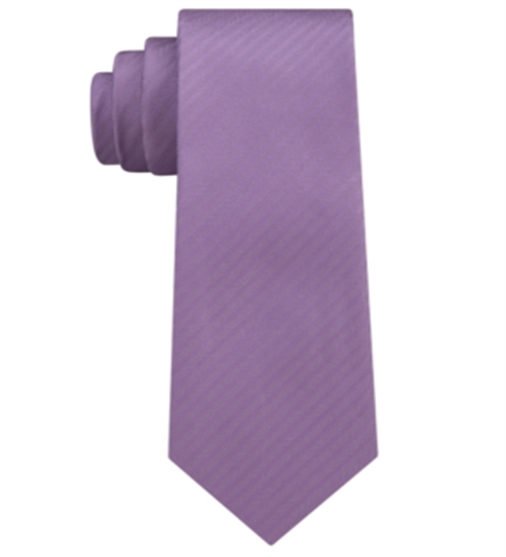 Gravata de seda fina sólida DKNY Street Unsolid masculina, lavanda, tamanho único