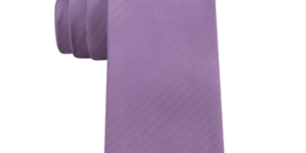 Gravata de seda fina sólida DKNY Street Unsolid masculina, lavanda, tamanho único