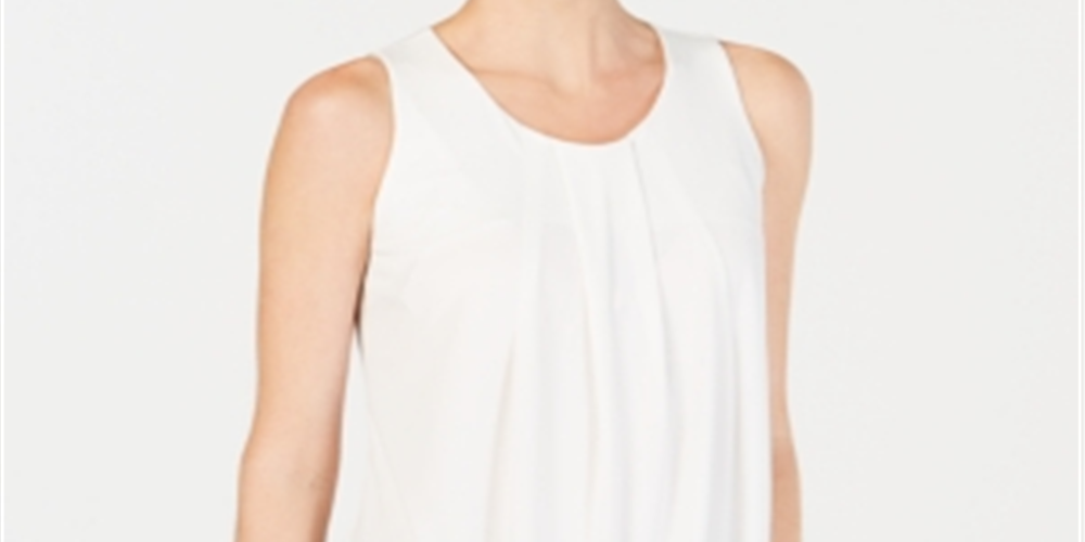 Regata feminina Charter Club Drapeada Swing Branca Tamanho Médio