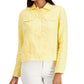 Camisa feminina Charter Club com botões e franjas, tamanho M
