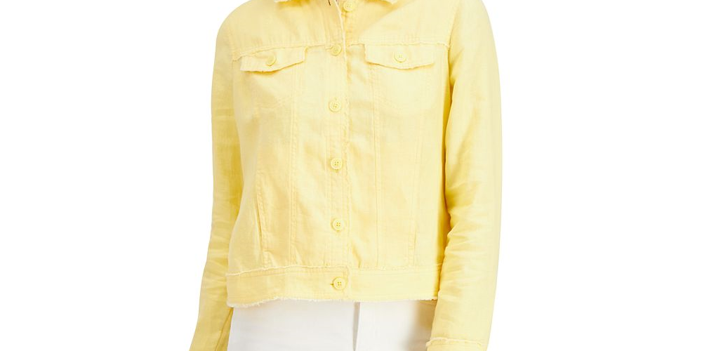 Camisa feminina Charter Club com botões e franjas, tamanho M