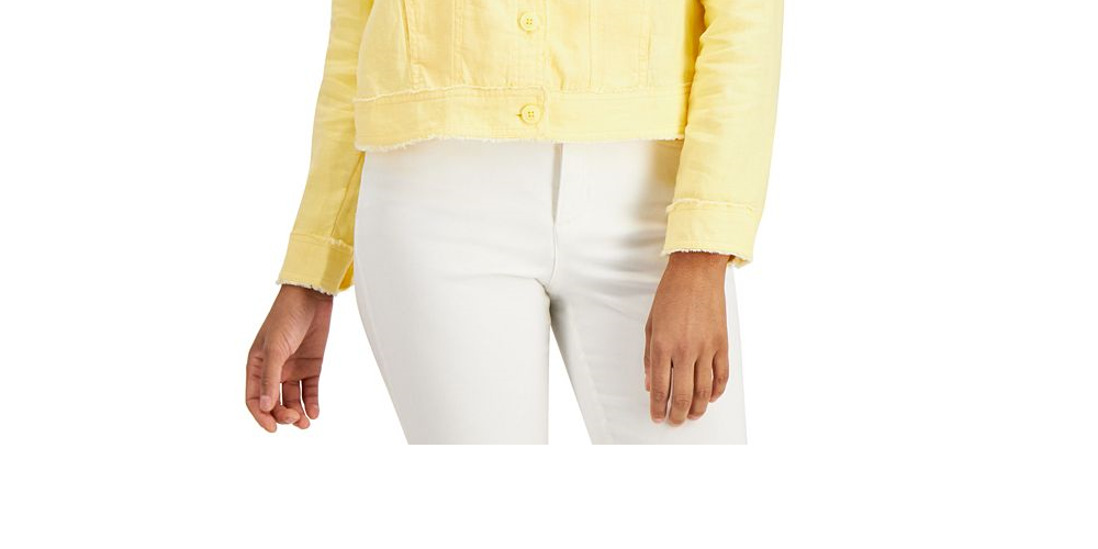 Camisa feminina Charter Club com botões e franjas, tamanho M