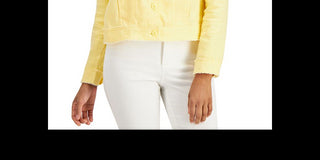 Camisa feminina Charter Club com botões e franjas, tamanho M