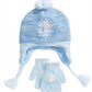 Conjunto de 2 peças de chapéu e luvas Elsa Heidi Frozen Big Girl, azul, tamanho único