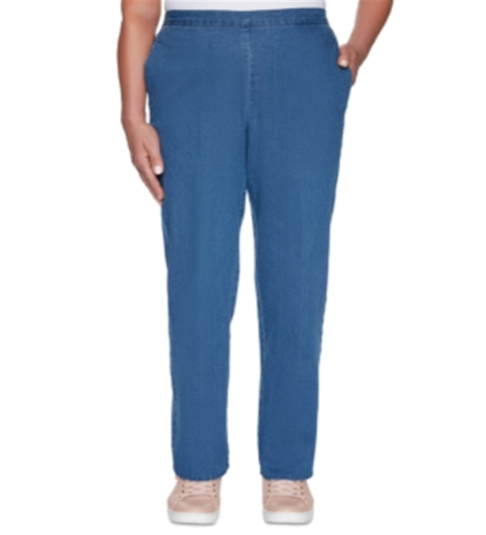 Calça jeans feminina Alfred Dunner Pearls of Wisdom azul, tamanho 24x4,5