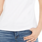Camiseta feminina de algodão com franjas e lantejoulas da INC International Concepts, branca, tamanho pequeno GG