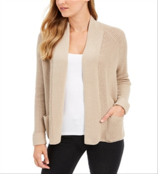 Cardigan feminino Charter Club com frente aberta, vintage, marrom-rosa, tamanho 2XL