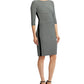 Vestido de malha franzido feminino Lauren by Ralph Lauren, preto/creme colonial, tamanho 12P