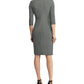 Vestido de malha franzido feminino Lauren by Ralph Lauren, preto/creme colonial, tamanho 12P