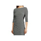 Vestido de malha franzido feminino Lauren by Ralph Lauren, preto/creme colonial, tamanho 12P
