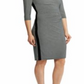 Vestido de malha franzido feminino Lauren by Ralph Lauren, preto/creme colonial, tamanho 12P