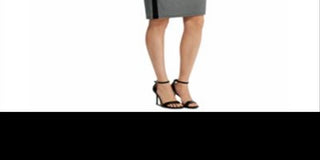 Vestido de malha franzido feminino Lauren by Ralph Lauren, preto/creme colonial, tamanho 12P