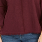 Blusa feminina estilo &amp; co, manga sino, acabamento em crochê, roxa, tamanho médio
