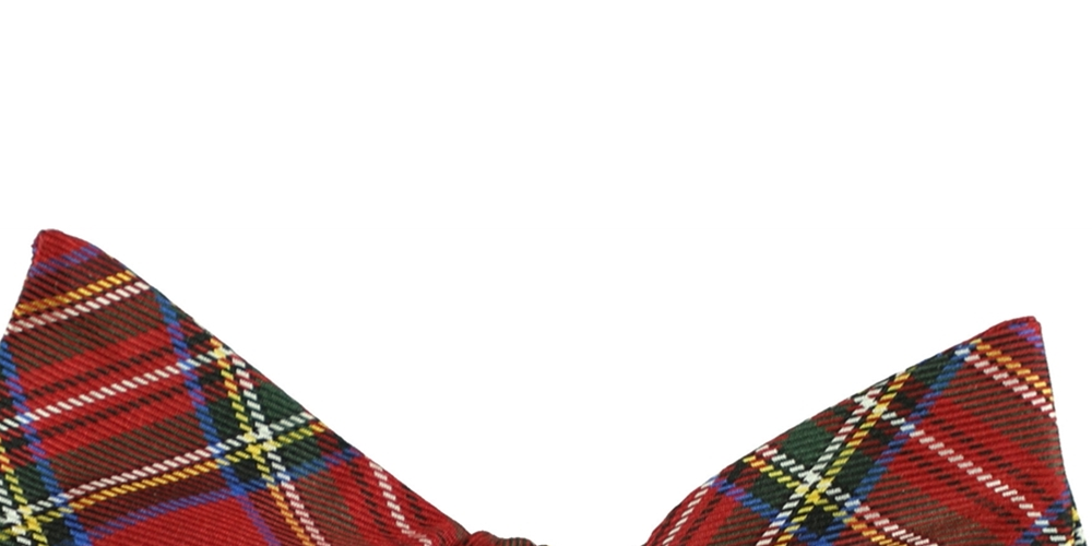 Gravata borboleta masculina xadrez Tommy Hilfiger pré-amarrada vermelha tamanho único