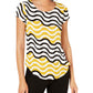 Camiseta feminina estampada Alfani Wave City Yellow tamanho P