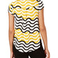 Camiseta feminina estampada Alfani Wave City Yellow tamanho P