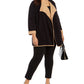 Cardigan Alfani Plus Drape-Front, Preto, Tamanho 2XL