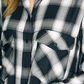 Blusa xadrez boyfriend feminina Sanctuary New Generation, preta, tamanho G