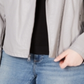 Jaqueta de couro sintético Levi's Trendy Plus feminina, cinza, tamanho 3X
