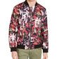 Jaqueta masculina estampada com zíper da INC International Concepts, preta, tamanho X-Large