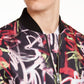 Jaqueta masculina estampada com zíper da INC International Concepts, preta, tamanho 3X