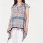 Colete feminino multicolorido com franjas estilo &amp; co, azul, tamanho G